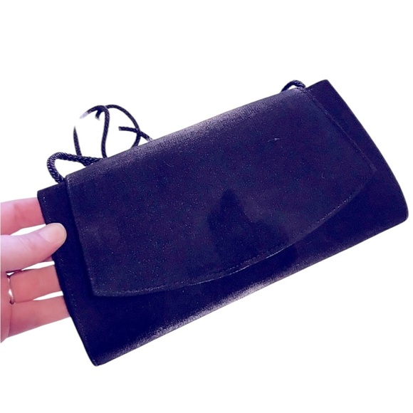 LA REGALE Vintage Black Nylon Clutch Handbag EUC - Picture 2 of 8